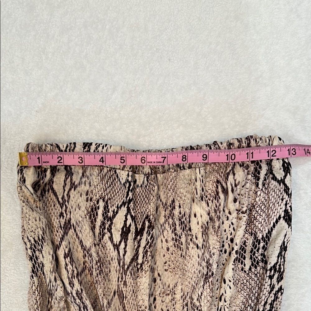 Lavender Brown Women's S Gray Snake Print Jumpsuit Strapless Boho - Picture 9 of 12